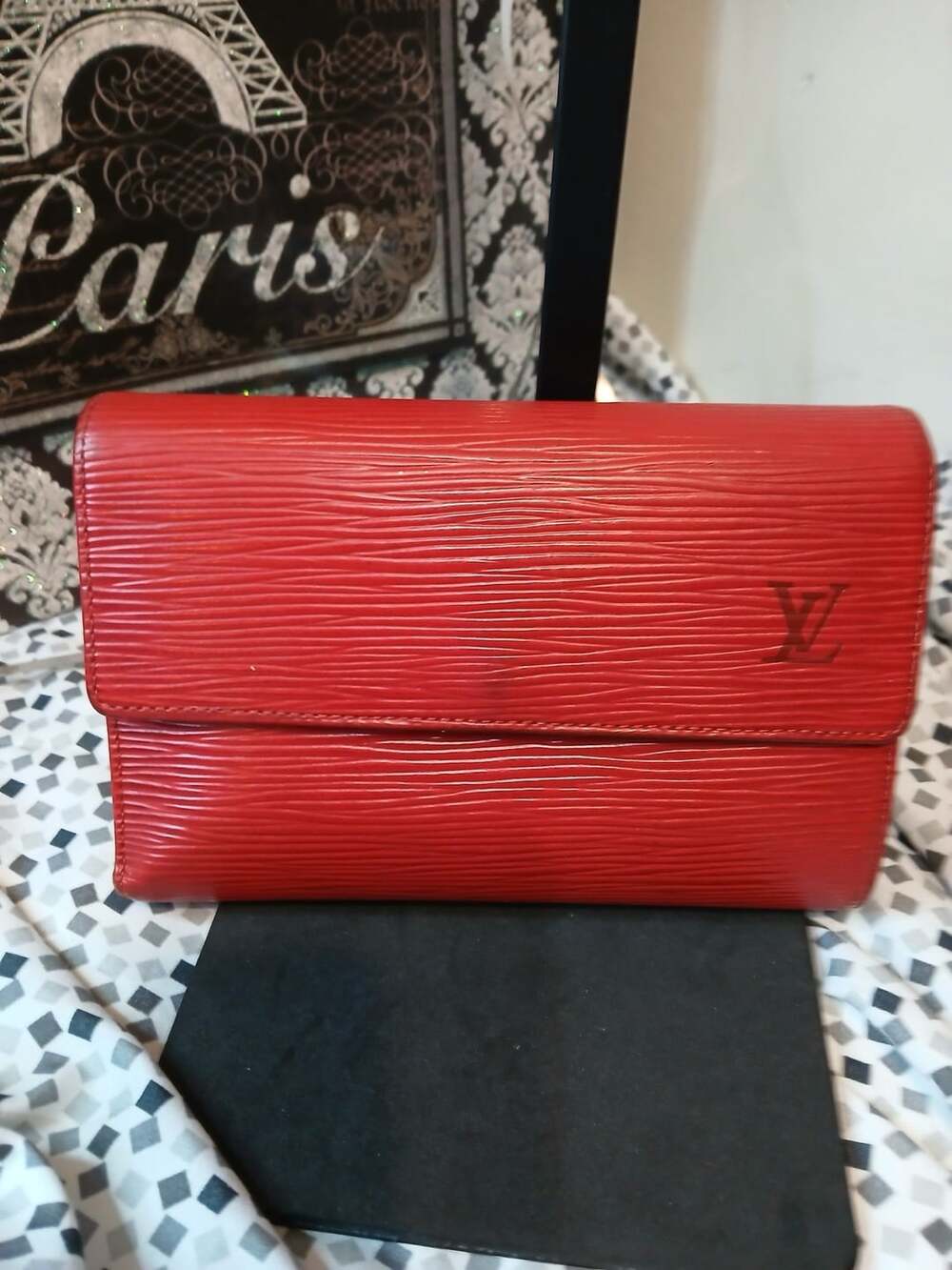 Louis Vuitton Porte Trésor Red Epi Leather Wallet
